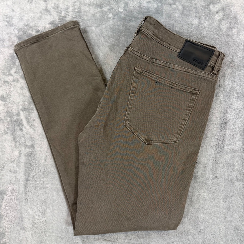 Liverpool Modern Straight Leg Jeans Men's Size 35x32 Olive Brown Stretch Denim